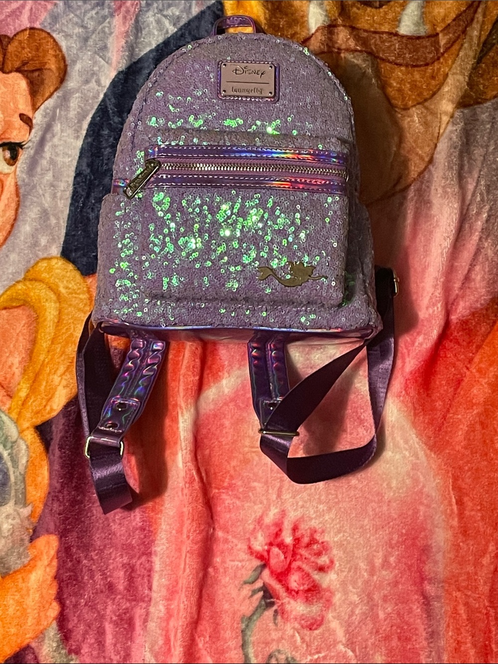 Ariel 30th Anniversary Loungefly Lavender Iridescent Sequin Mini Backpack